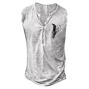 FRXSWW Mens Shirts Summer Vintage Distressed Basic